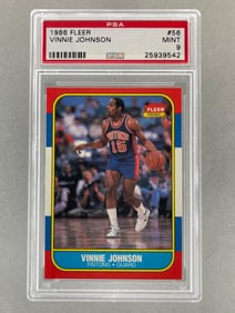 1986 Fleer Vinnie Johnson #56 PSA 9 Set Break