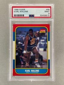 1986 Fleer Karl Malone #68 PSA 9 Set Break