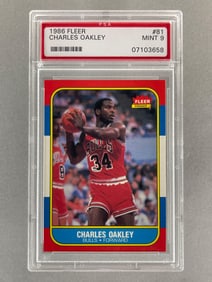 1986 Fleer Charles Oakley #81 Rookie PSA 9 Set Break