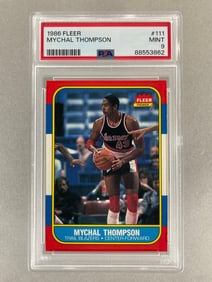 1986 Fleer Mychal Thompson #111 PSA 9 Set Break