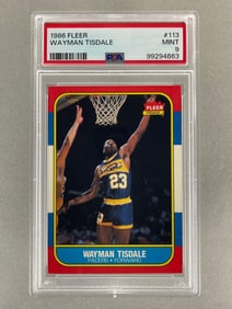 1986 Fleer Wayman Tisdale #113 PSA 9 Set Break
