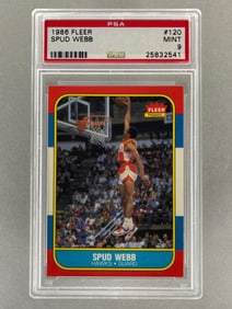 1986 Fleer Spud Webb #120 Rookie PSA 9 Set Break