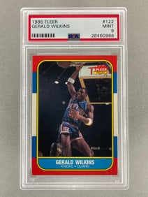 1986 Fleer Gerald Wilkins #122 Rookie PSA 9 Set Break
