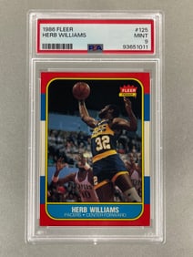 1986 Fleer Herb Williams #125 PSA 9 Set Break