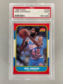 1986 Fleer Mike Woodson #129 PSA 9 Set Break