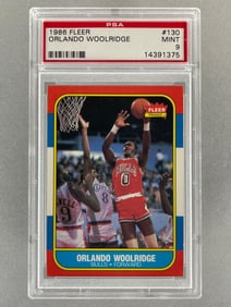 1986 Fleer Orlando Woolridge #130 Rookie PSA 9 Set Break