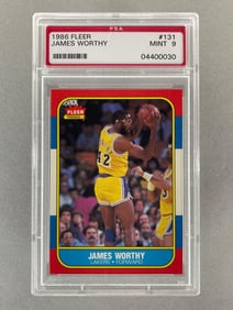 1986 Fleer James Worthy #131 PSA 9 Set Break