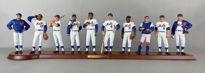 Danbury Mint 1969 New York Mets Team Worlds Series Champions Statue Set
