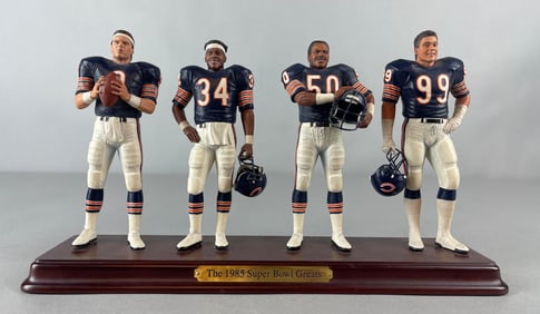The Danbury Mint 1985 Chicago Bears Super Bowl Greats Figures Statue Set