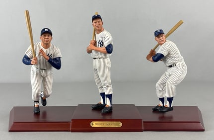 The Danbury Mint Mickey Mantle 3 Figure Statute Set