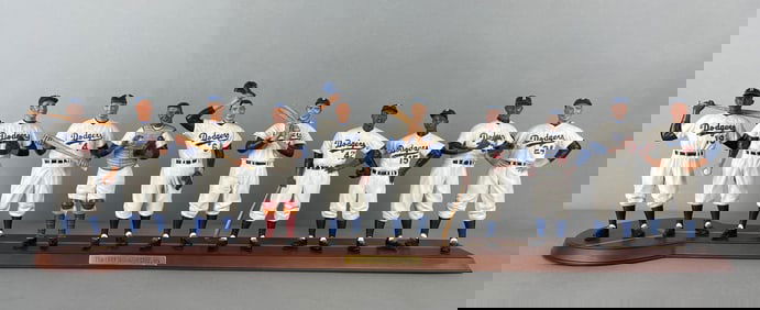 The Danbury Mint 1955 Brooklyn Dodgers Team Figure Statue Set