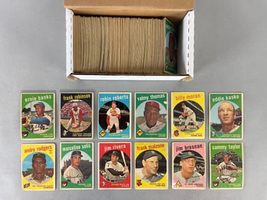 240+ 1959 Topps Baseball Cards with HOFs, Stars, and Rookies