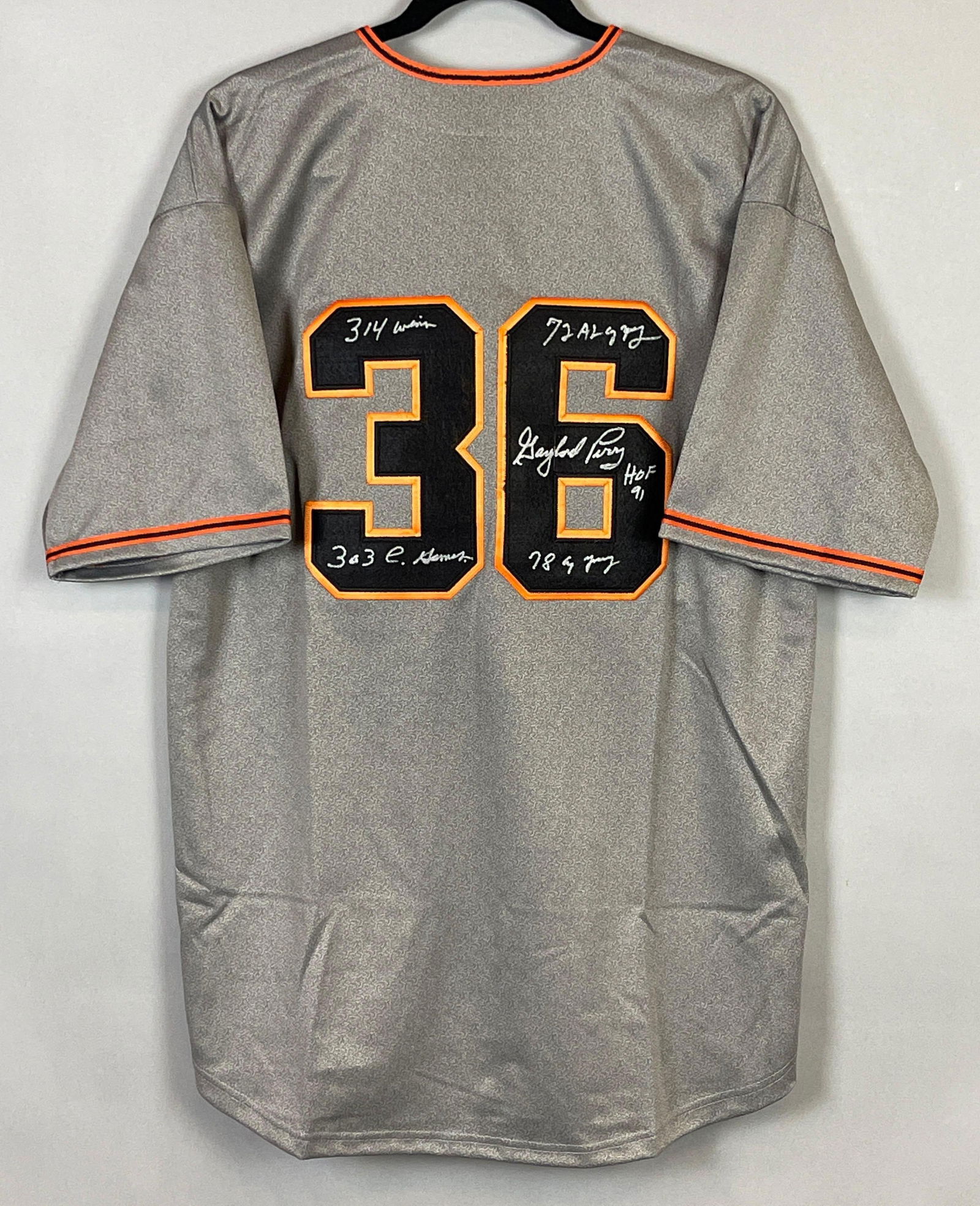Gaylord Perry Signed San Francisco Giants Jersey with Inscription (1 of 7)