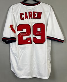 Rod Carew Signed California Angels Jersey with Inscription and JSA COA