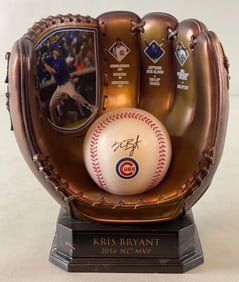 The Bradford Exchange Kris Bryant 2016 NL MVP Commemorative Bronze Glove 82/10,000 with COA