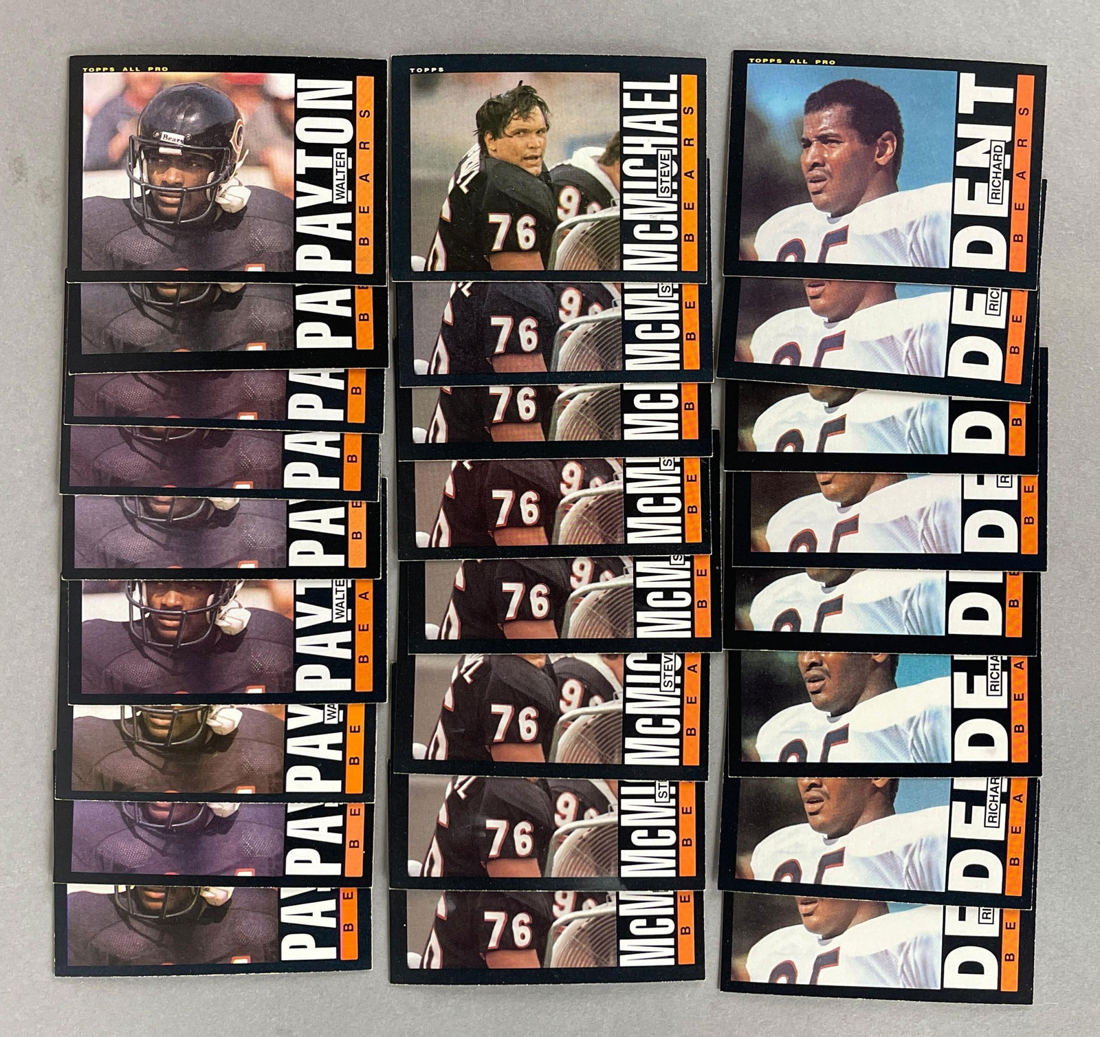 25 - Walter Payton, McMichael, and Dent Cards (1 of 2)