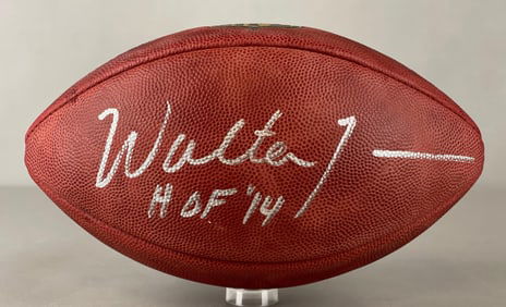 Walter Jones Signed Official NLF The Duke Wilson Football with Inscritption