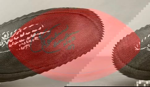 Charlie Sanders Signed Official NFL The Duke Football with Inscription