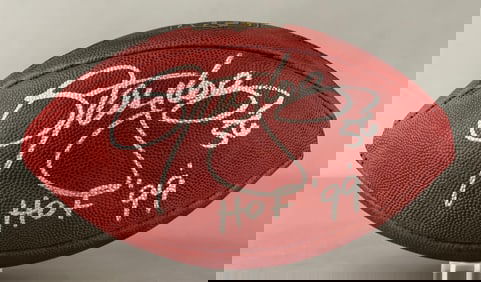 Lawrence Taylor Signed Official NFL The Duke Football with Inscription and JSA COA
