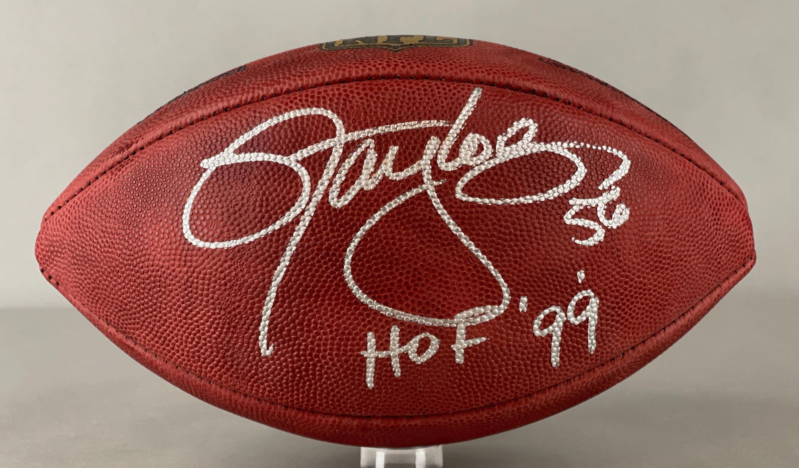 Lawrence Taylor Signed Official NFL The Duke Football with Inscription and JSA COA (1 of 4)