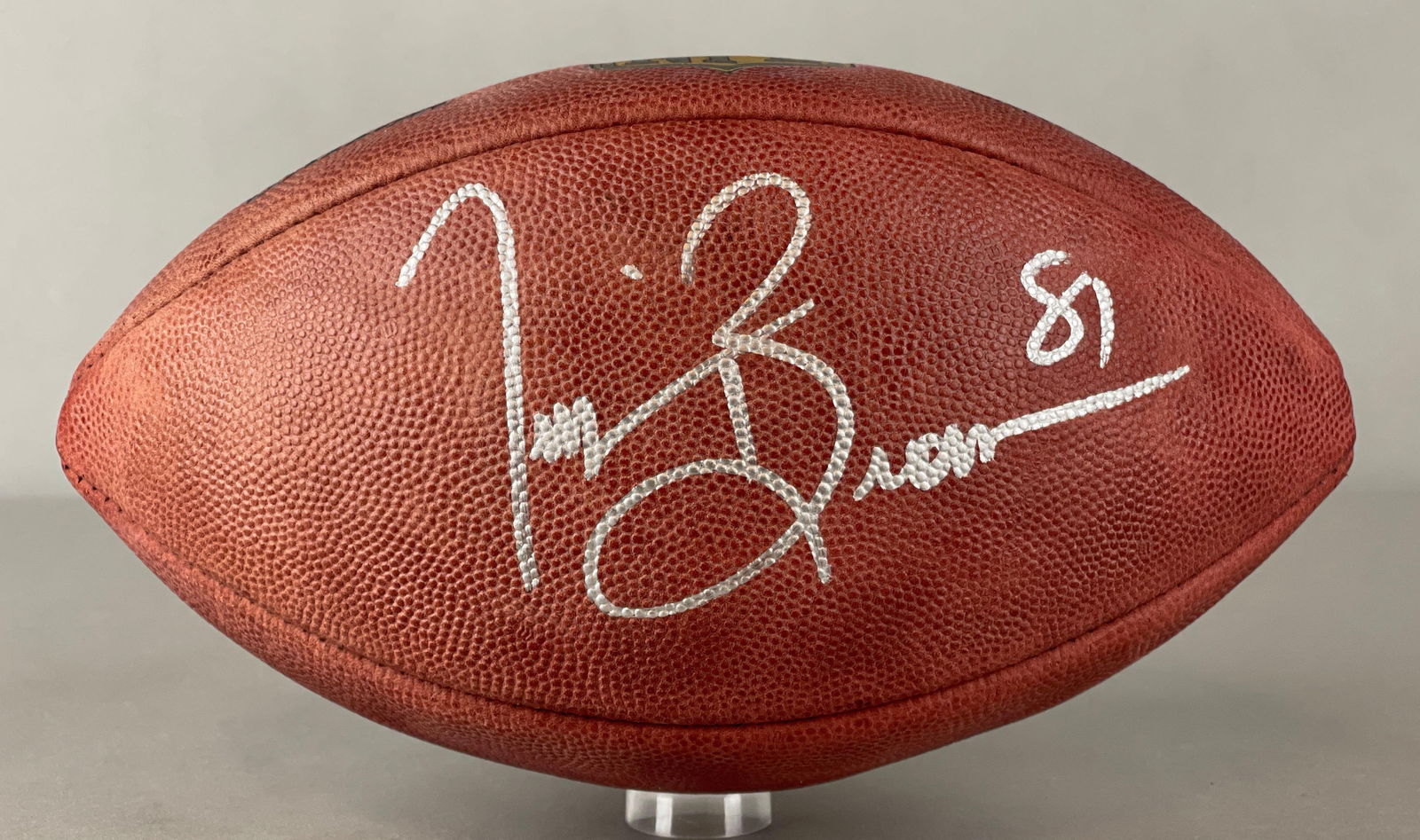 Tim Brown Signed Official NFL The Duke Wilson Football (1 of 4)