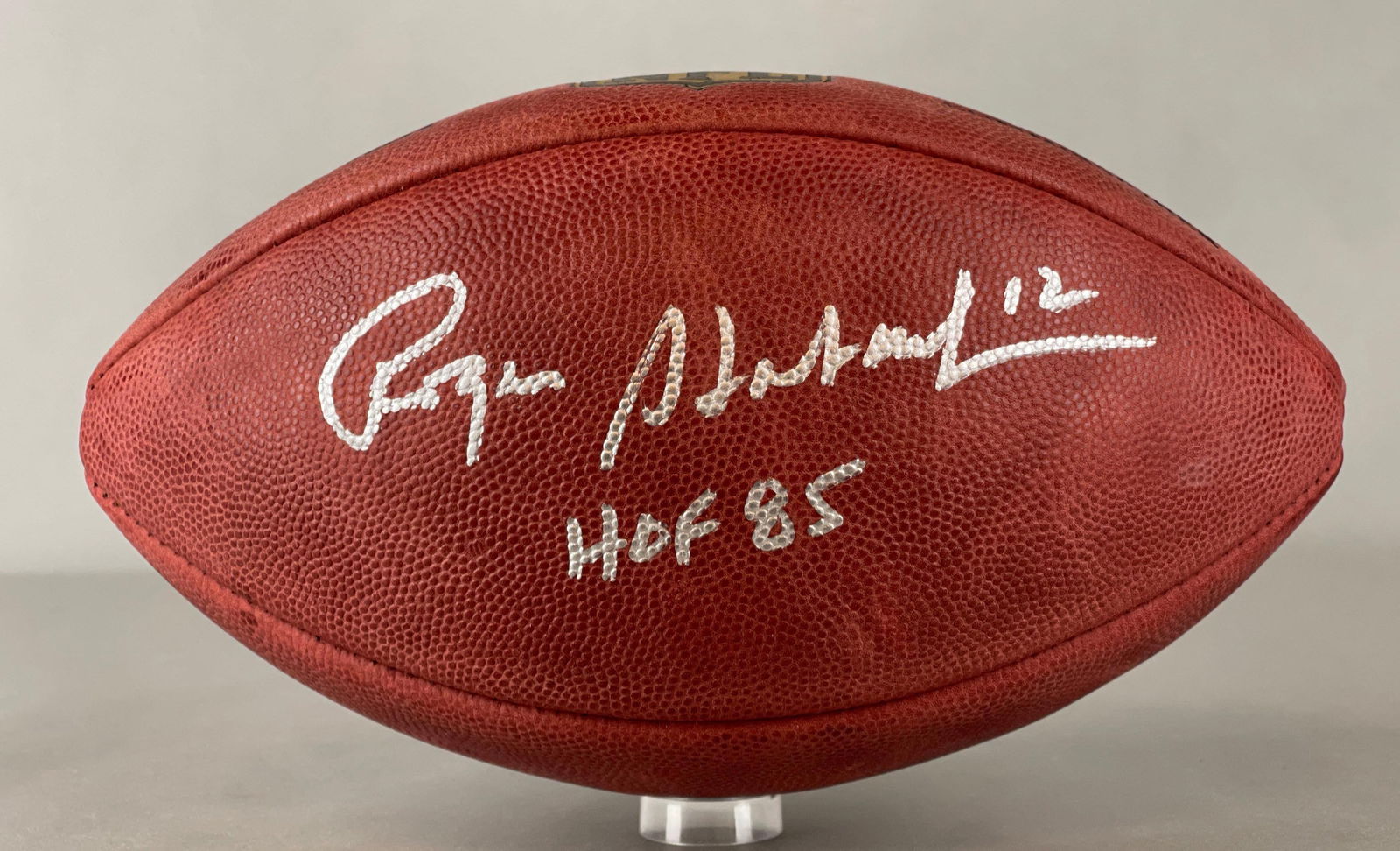 Roger Staubach Signed Official NFL The Duke Wilson Football with Inscription and JSA COA (1 of 4)