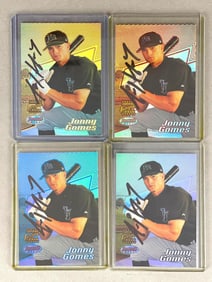 4 - 2002 Bowmans Best Gold, Red, Blue, and Base Rookie Autos Jonny Gomes