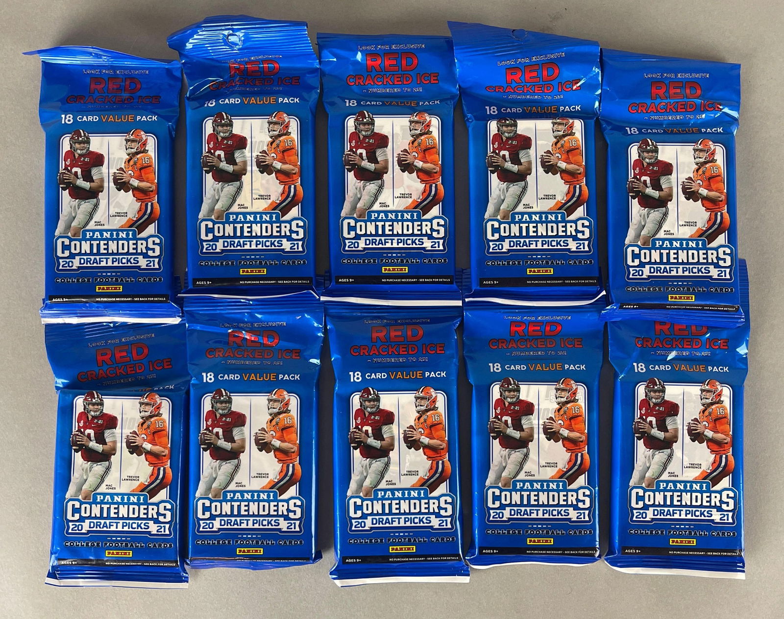 10 - 2021 Contenders College Football Value Packs (1 of 2)