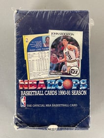 1990 - 91 NBA Hoops Basketball Factory Sealed Wax Box
