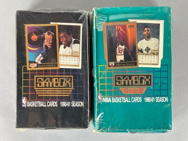 1990 - 91 Skybox Basketball Series 1 and 2 Factory Sealed Wax Boxes