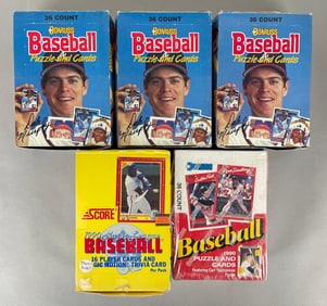 5 - 1988 - 90 Score and Donruss Baseball Unopened Boxes