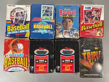 8 - 1988 - 93 Fleer, Donruss, Score, and Stadium Club Baseball Unopened Boxes