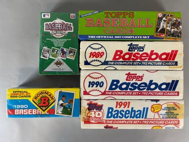 5 - 1987 - 91 Topps and Bowman Factory Sets + 1990 Upper Deck Baseball Box