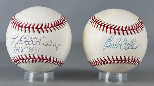Bob Feller and Juan Marichal Signed Official MLB Rawlings Baseballs