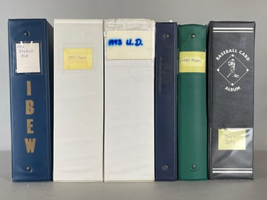 5 - Binders of Baseball Cards + 2 - Magazines