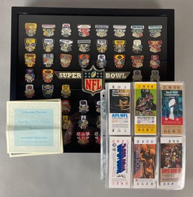 The Bradford Exchange 1967 - 2023 Super Bowl Pin Backs and Tickets