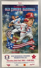 Signed 1984 3rd Cracker Jack Old Timers Baseball Game Poster