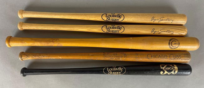 5 - Chicago Cubs and Ryne Sandberg Mini Bats