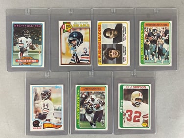 7 - 1978 - 82 Topps Walter payton and O.J. Simpson Cards