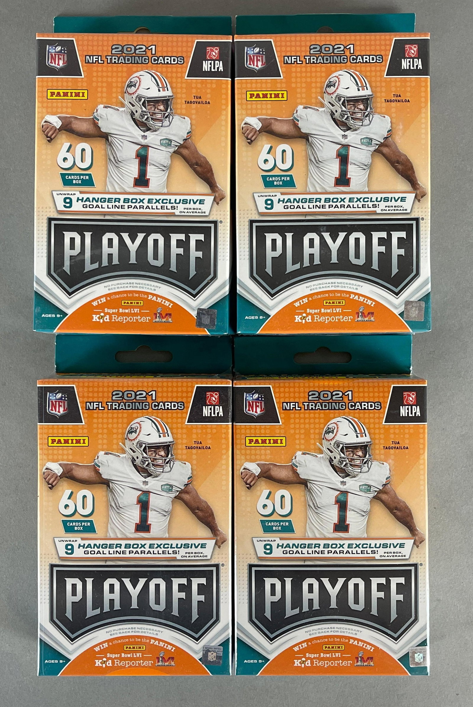 4 - 2021 Playoff Football Hanger Boxes: 60 - cards per box