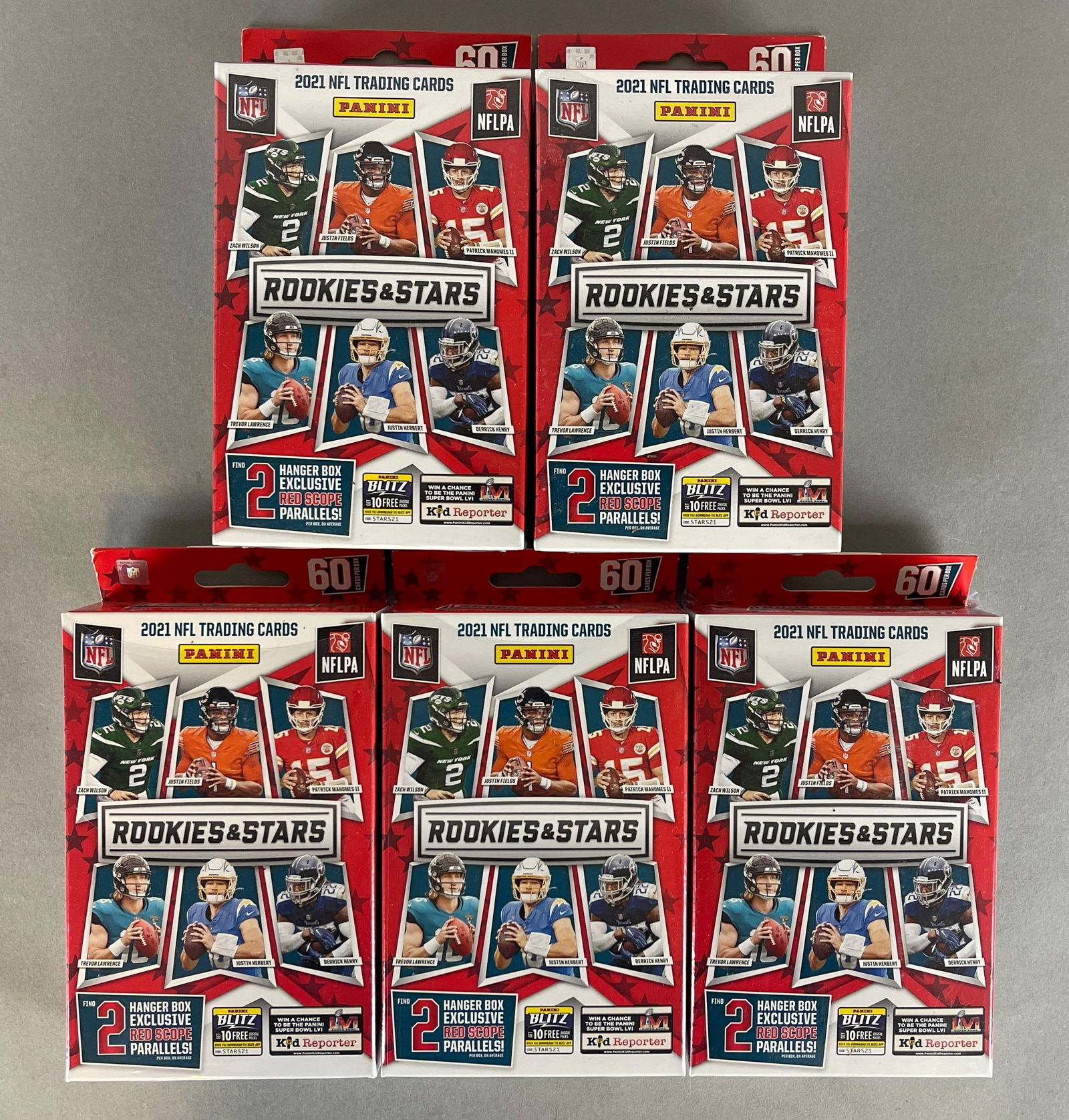 5 - 2021 Rookies + Stars Football Hanger Boxes (1 of 5)