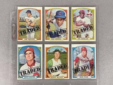 1972 Topps Traded Joe Morgan, Steve Carlton, and 4 - Other Traded Cards