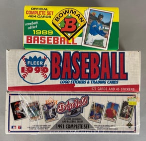 1989 Bowman, 1990 Fleer, and 1991 Upper Deck Factory Sets