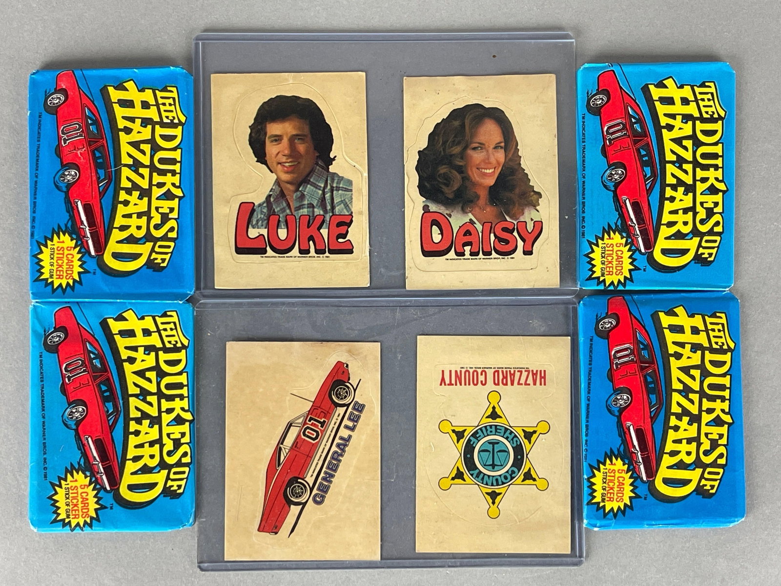 4 - 1981 Donruss The Dukes of Hazard Wax Packs + Stickers: Tough Packs to find