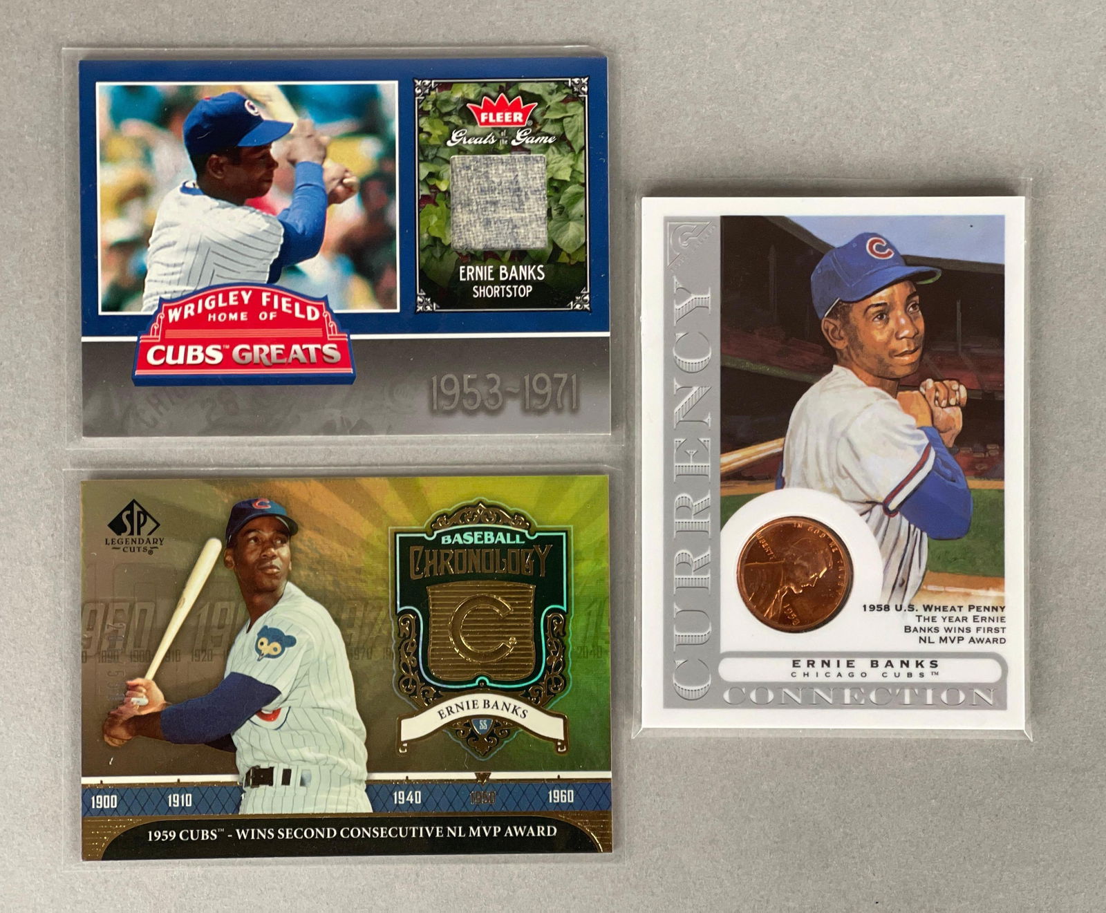 3 - 2003 - 06 Ernie Banks Jersey, Coin, Insert Cards (1 of 2)