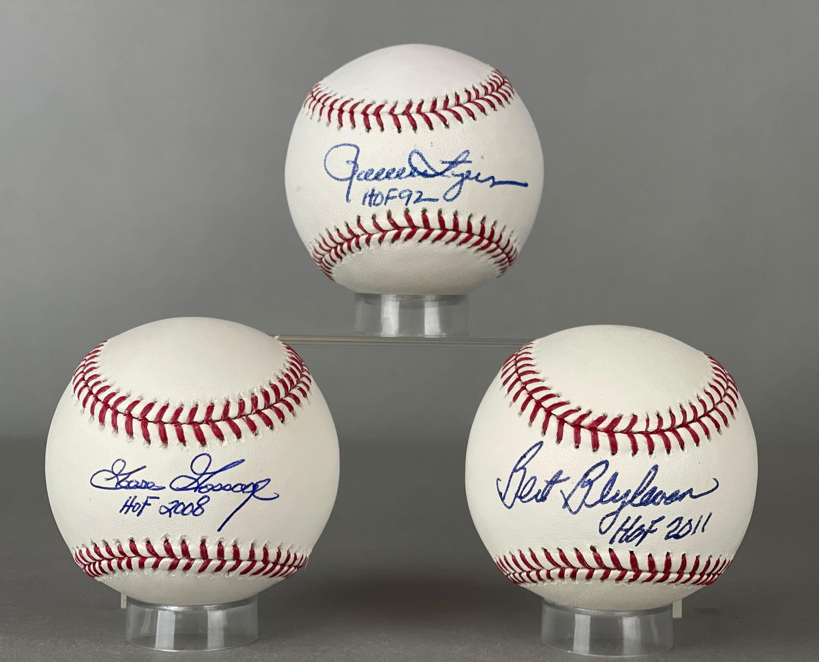 Rollie Fingers, Goosse Gossage, and Bert Blyleven Signed MLB Rawlings Baseballs with Inscriptions (1 of 2)