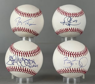 4 - 1990s Baseball Stars Signed Baseballs