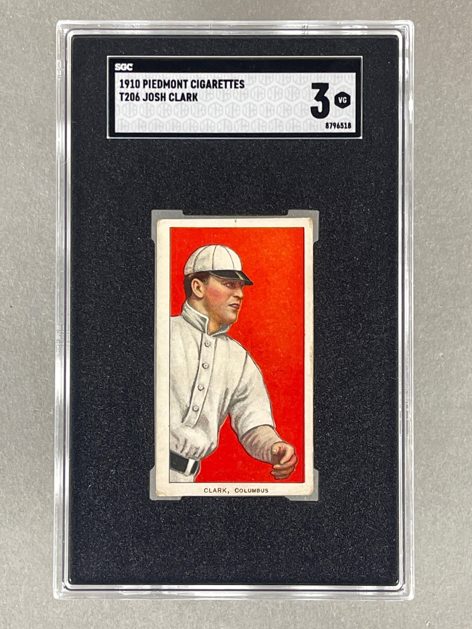 1910 T206 Piedmont Josh Clark SGC 3: 1910 T206 Piedmont Josh Clark SGC 3