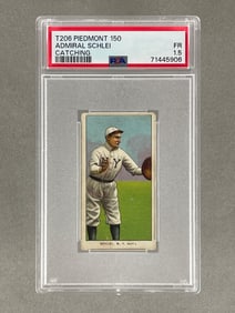 1909 - 11 T206 Piedmont Admiral Schlei Catching PSA 1.5