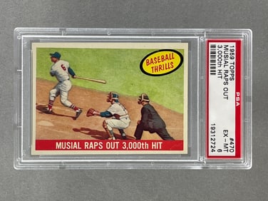 1959 Topps Musial Raps Out 3000th Hit #470 PSA 6